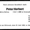 Herbert Peter 1909-1986 Todesanzeige